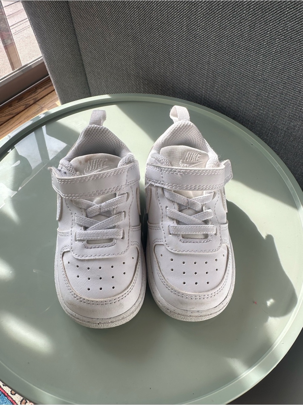 Nike Kids White Velcro & Lace-Look Sneakers